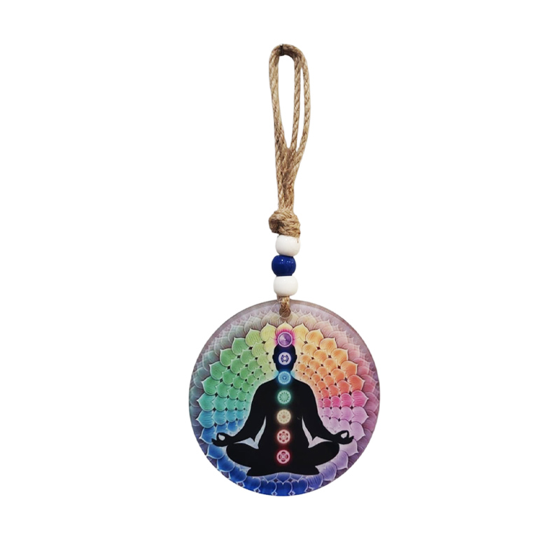 Colgante Vidrio 7 Chakras 24cm