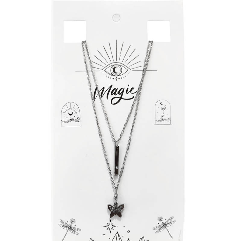 Collar Doble con Mariposa