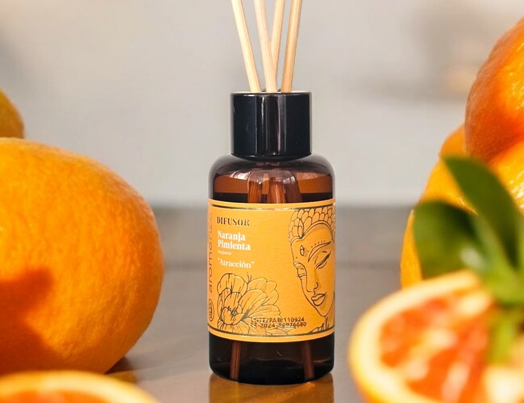 Difusor Aromanza 60ml Naranja Pimienta, Atraccion