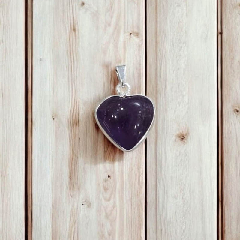 Dije Gema Amatista Corazon Chico con Virola