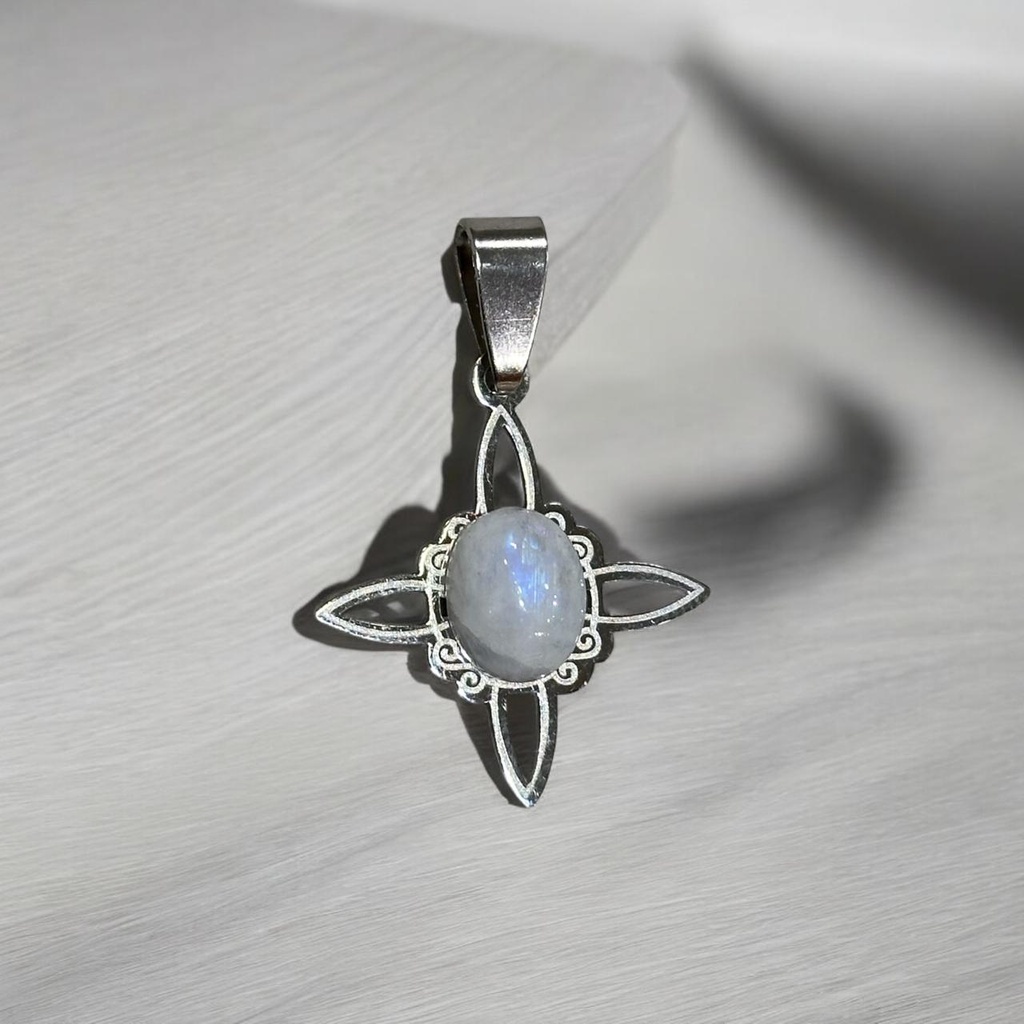 Dije Nudo de Brujas Mediano Piedra de la Luna Rolada