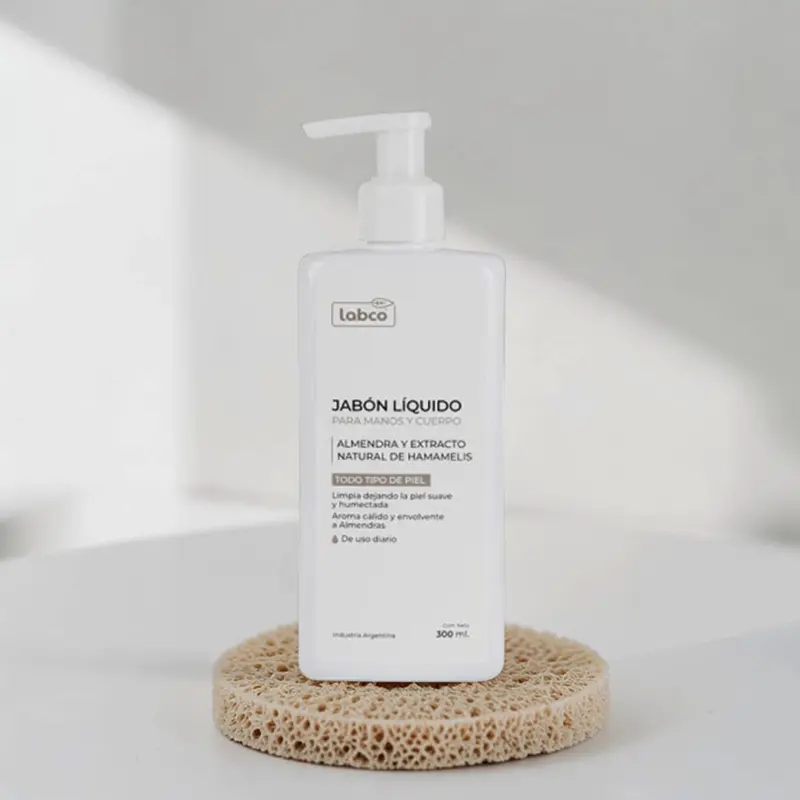 Jabón Líquido Manos y Cuerpo Almendra y Extracto Natural de Hamamelis 300ml, Labco