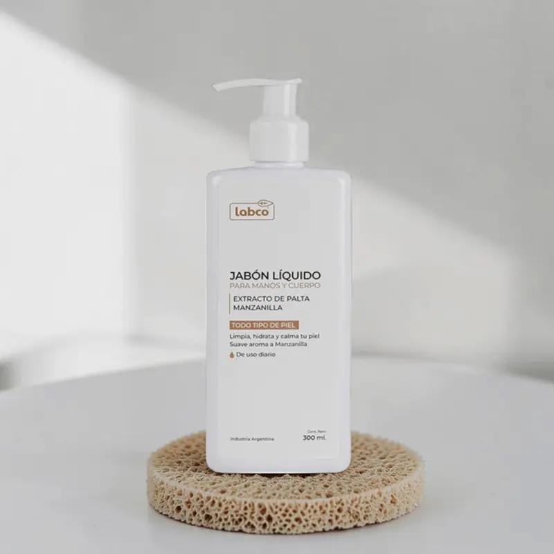 Jabón Líquido Manos y Cuerpo con Extracto de Palta y Aceite Esencial de Manzanilla 300ml, Labco
