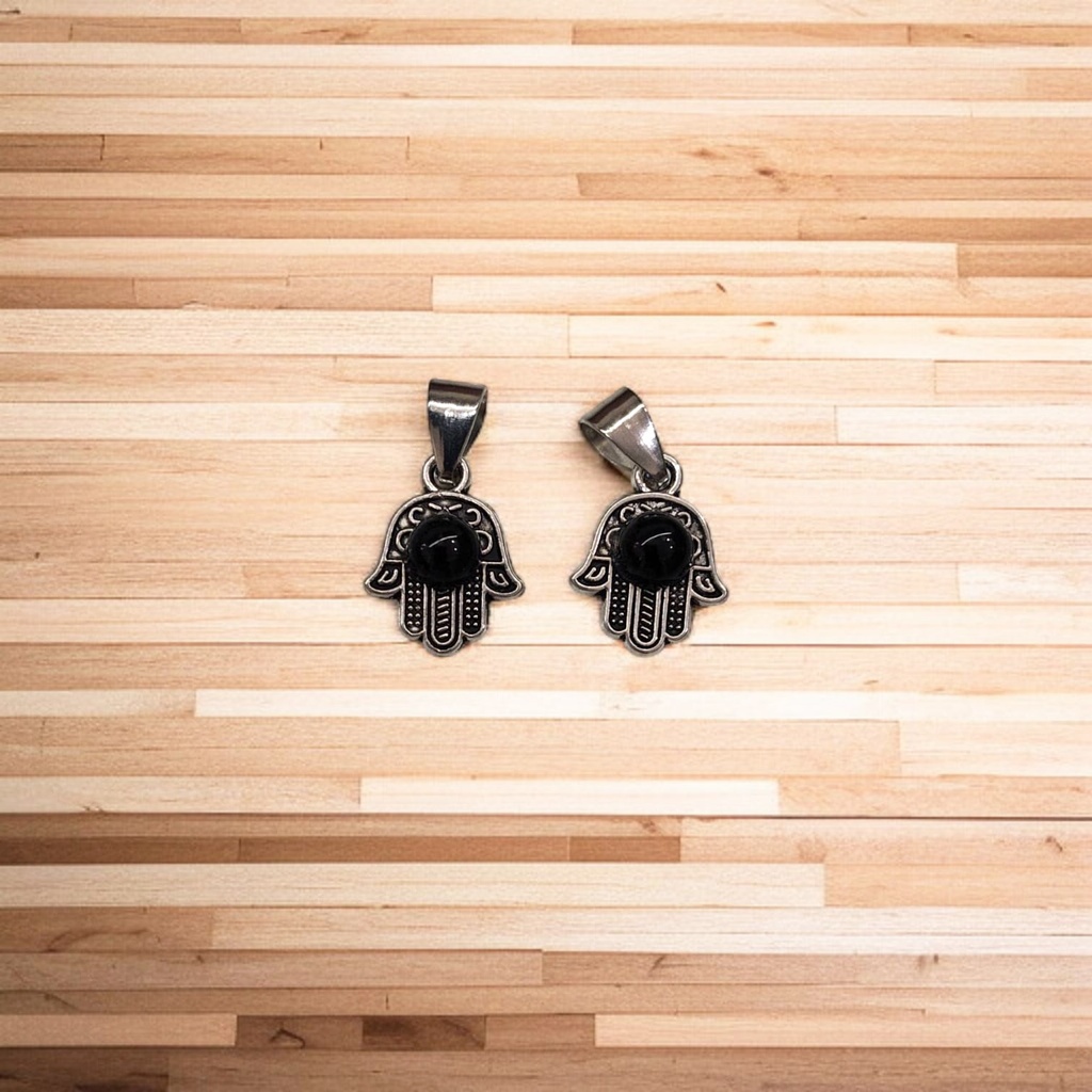 Dije Gema Obsidiana con Mano de Fatima