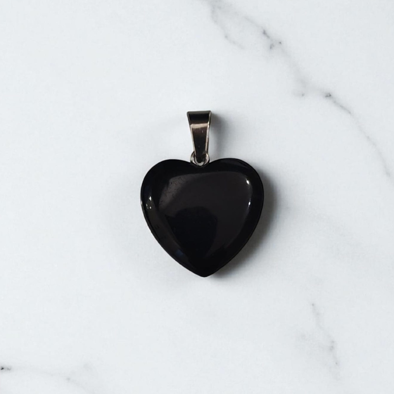 Dije Gema Onix Negro Corazon