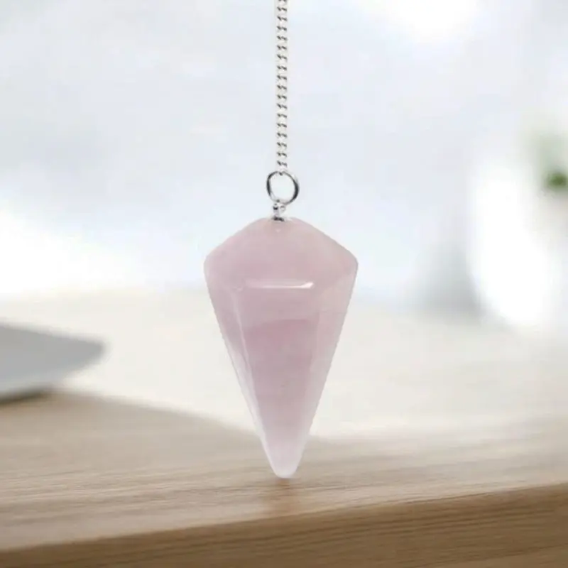Péndulo Gema Cuarzo Rosa