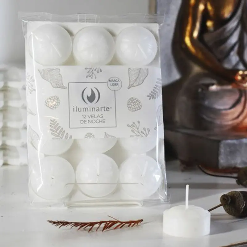 Vela de Noche Blanca x12u, Iluminarte