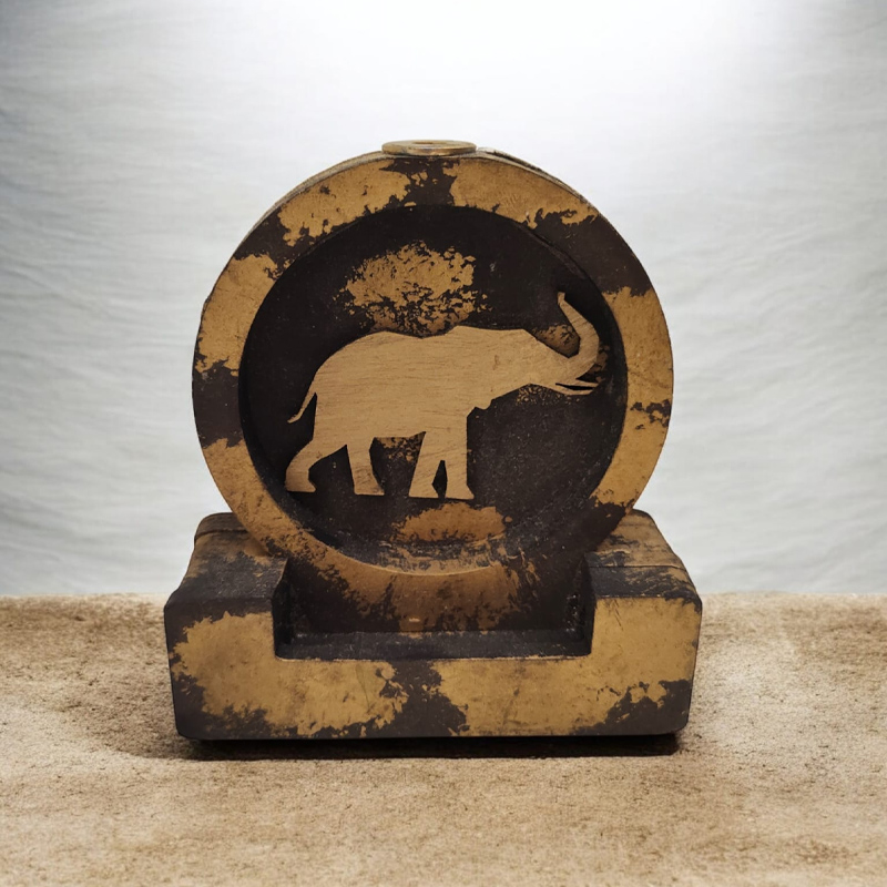 Cascada de Humo Redonda Elefante Dorado