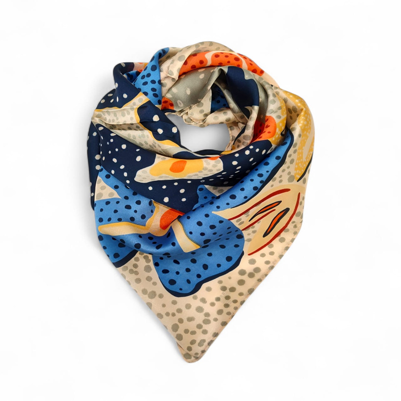 Pañuelo Tribal Flowers 70x70cm