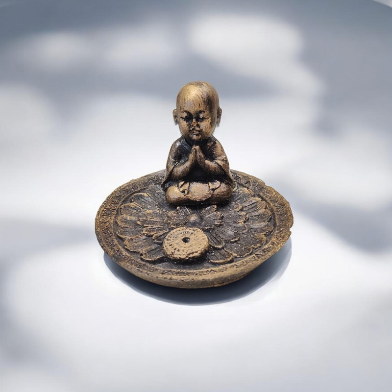 Porta Sahumerio Buda con Base Dorada