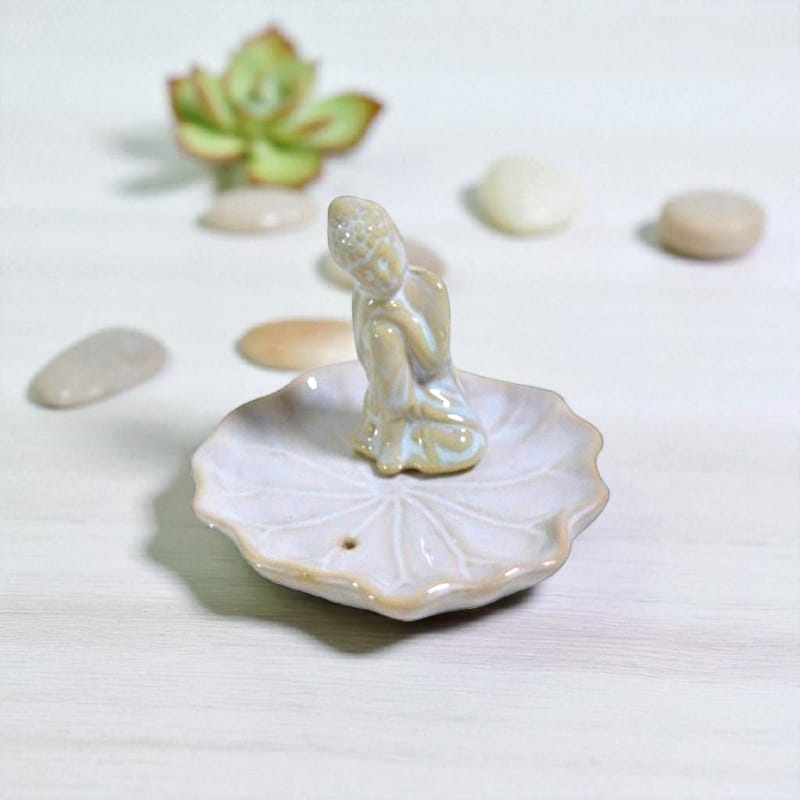 Porta Sahumerio Ceramica Buda 11x7cm