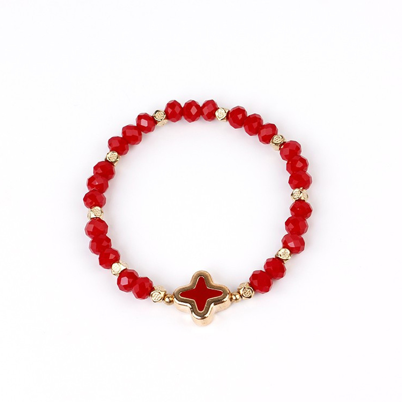 Pulsera Elastica Roja con Cruz