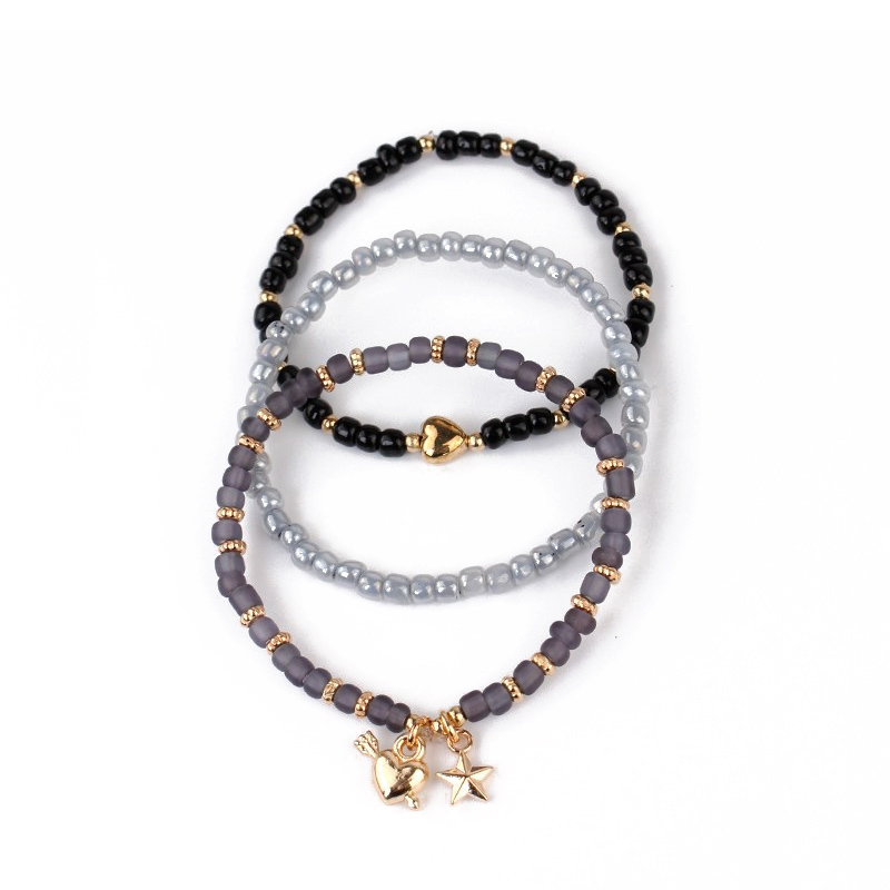 Set Pulseras Colors Gamas Blue con Dijes Dorados