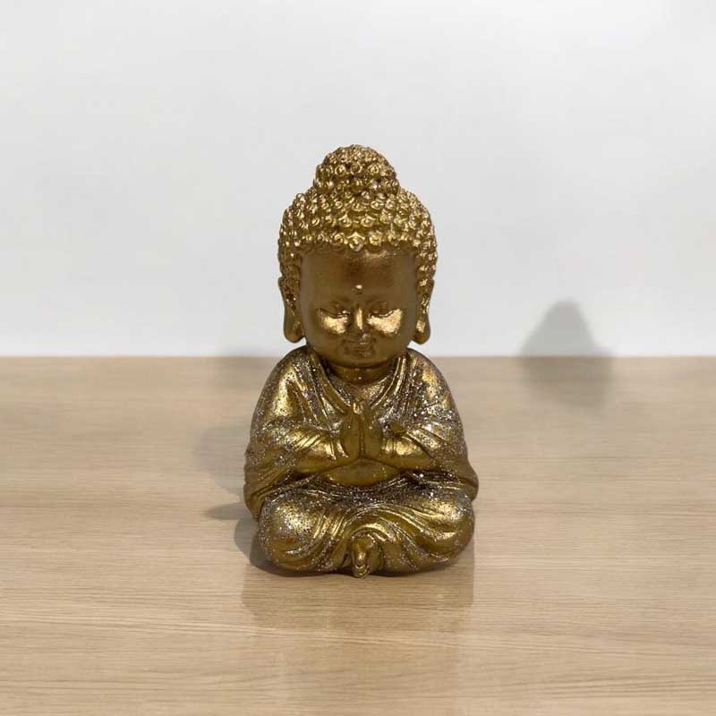 Buda Mini Dorado con Brillos 5cm Modelo N°3