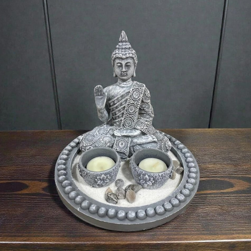 Jardin Zen Buda Base Redonda 18cm