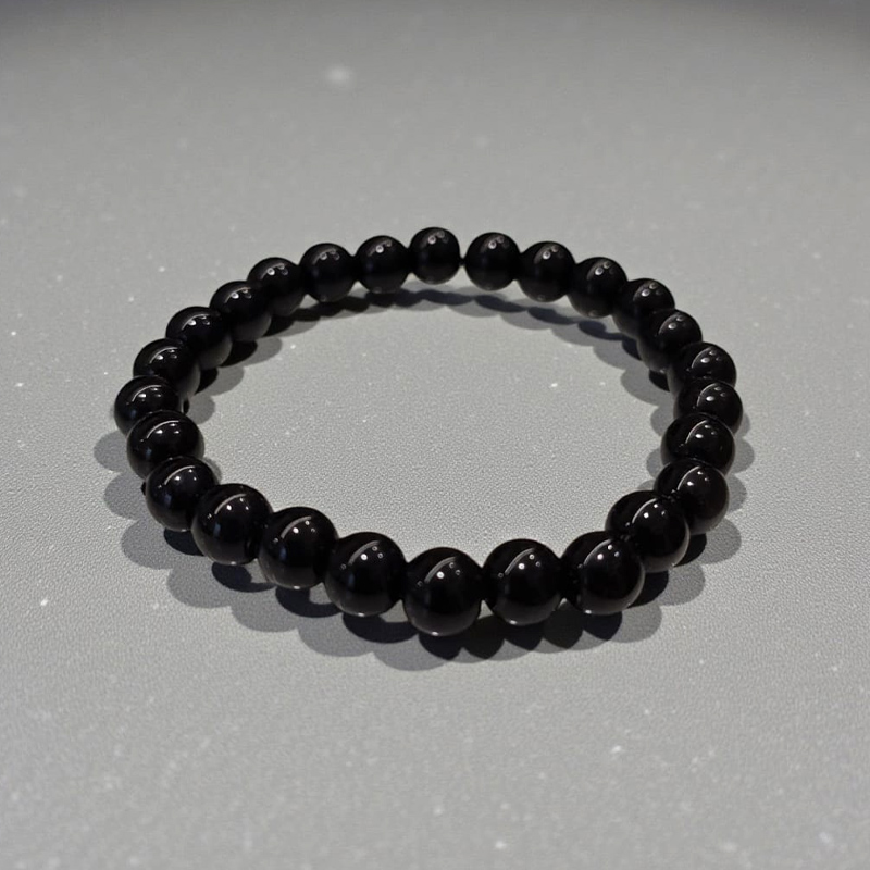 Pulsera Gema Obsidiana Esfera 6mm