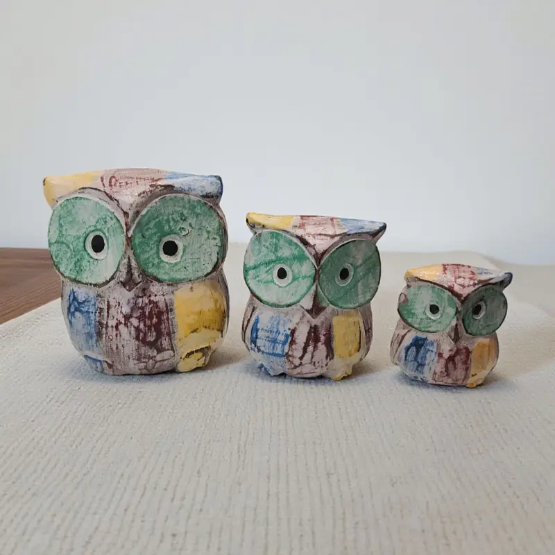 Buho Madera Tricolor 6cm