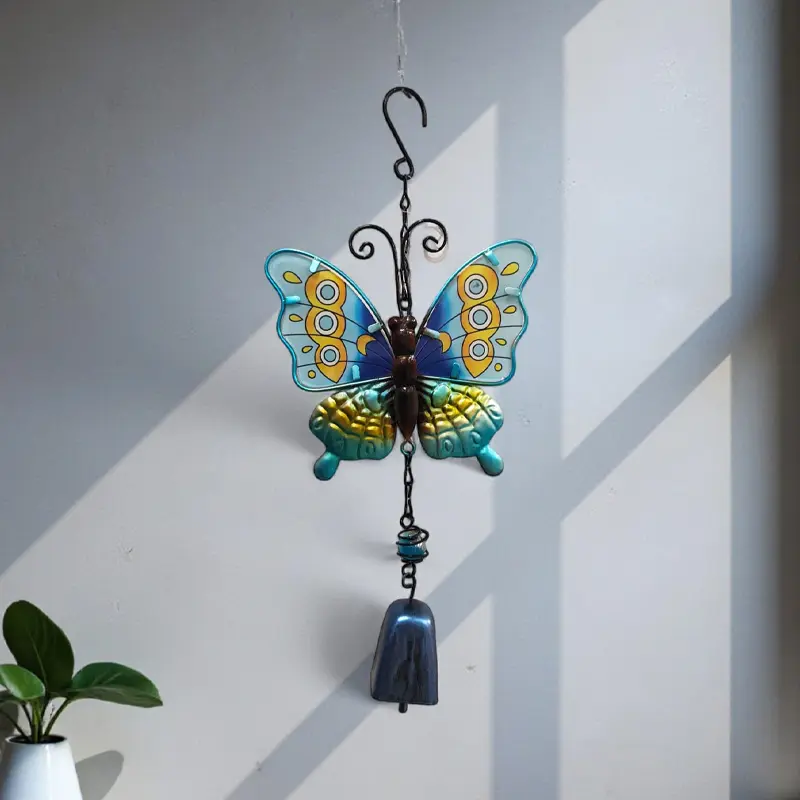 Movil Metal Colgante Mariposa Azul con Campana 35cm