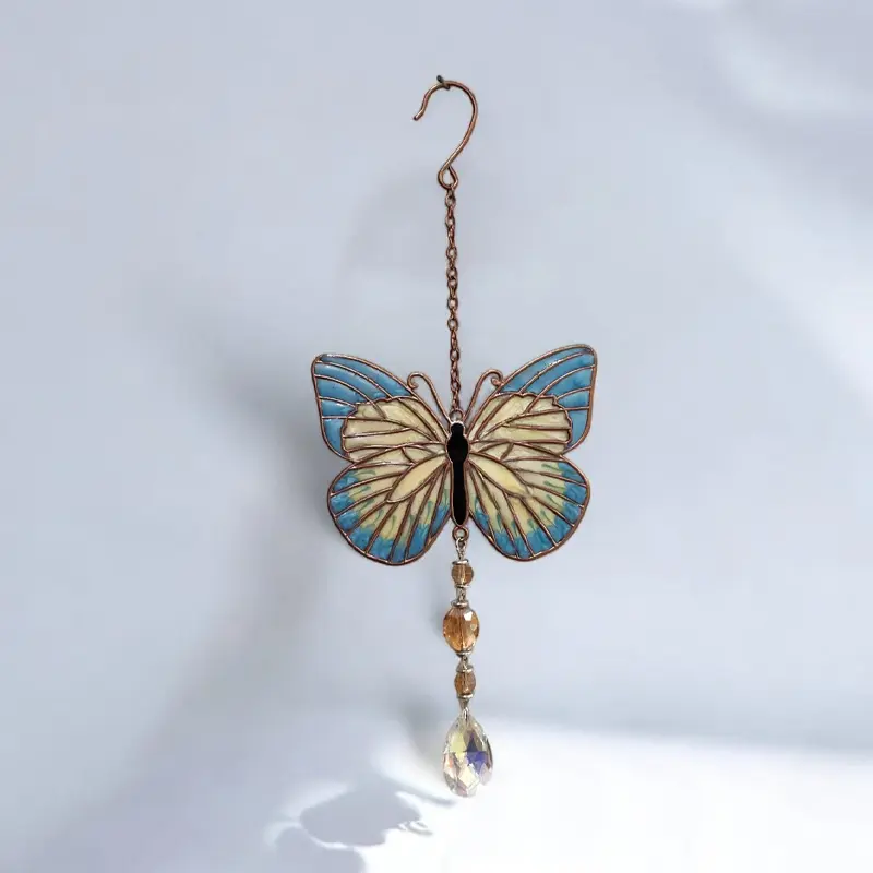 Movil Metal Mariposa Celeste 32cm