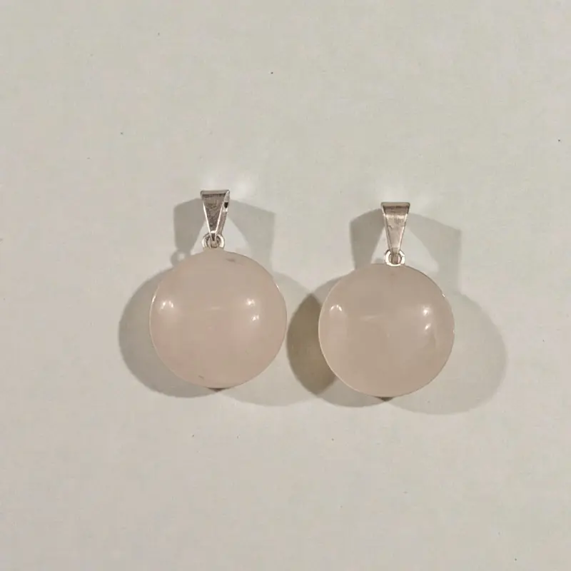 Dije Gema Cuarzo Rosa Circular