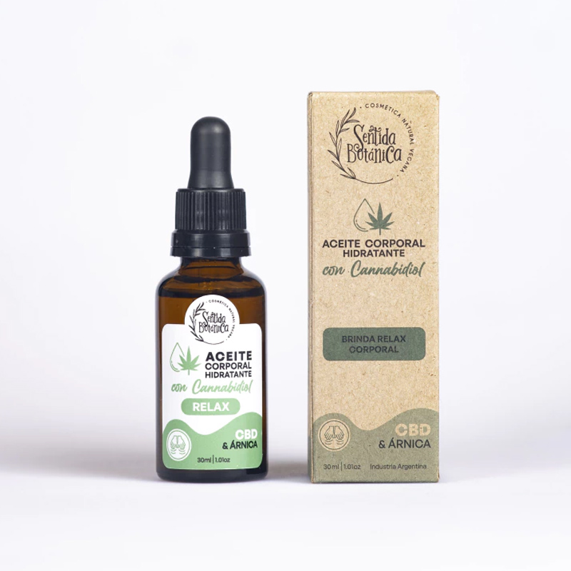 Aceite Corporal con Cannabidiol Hidratante, CBD & Arnica, x30ml, Sentida Botanica