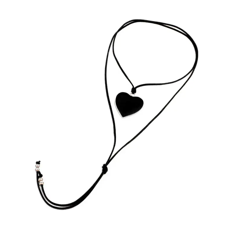 Collar de Gamuza Full Color Heart Black