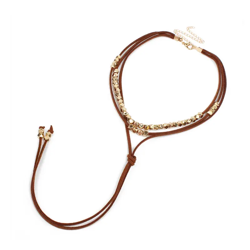 Collar de Gamuzas Gold Diamonds Marron