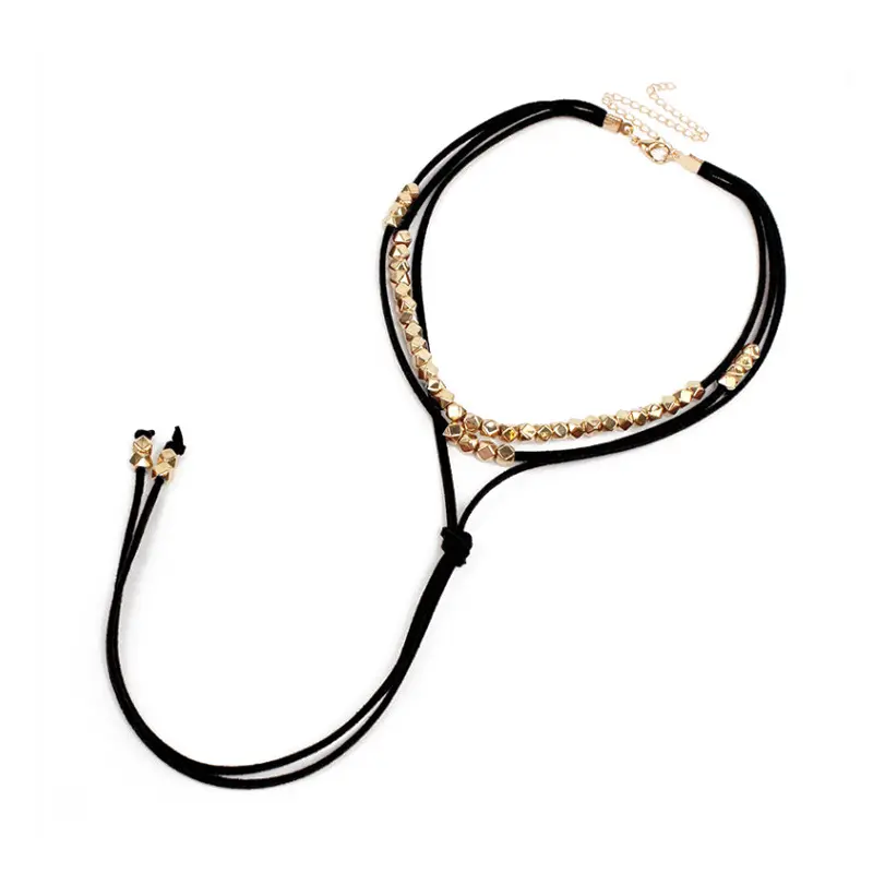 Collar de Gamuzas Gold Diamonds Negro