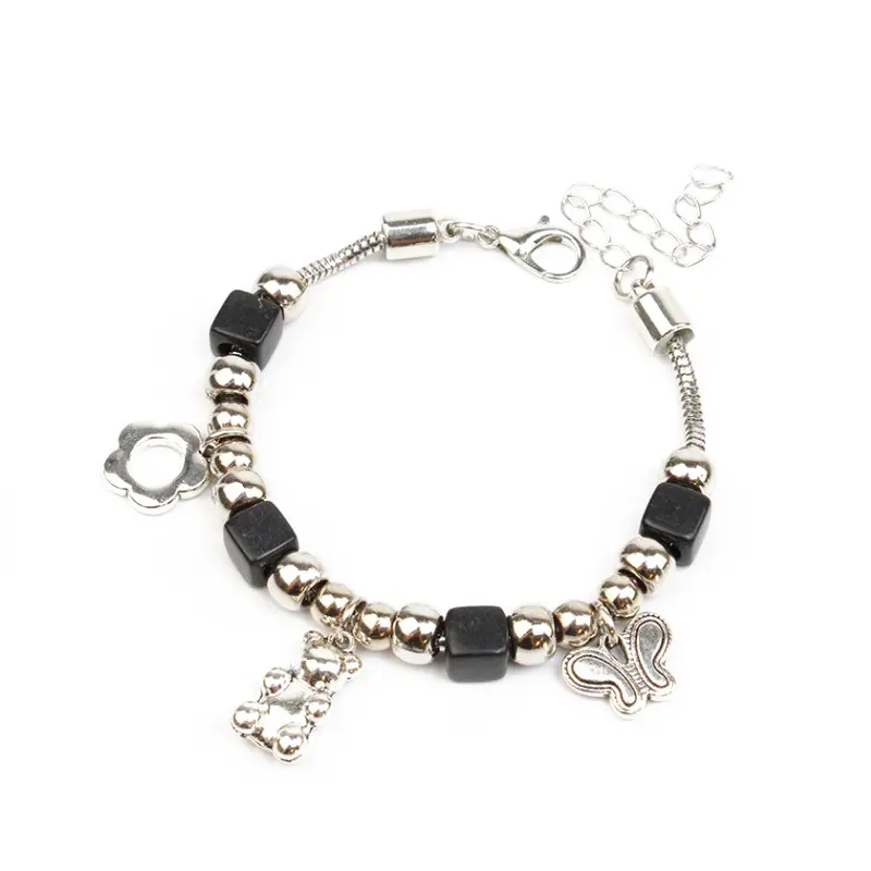 Pulsera Trendy Multicharms de Cadena Cute Black