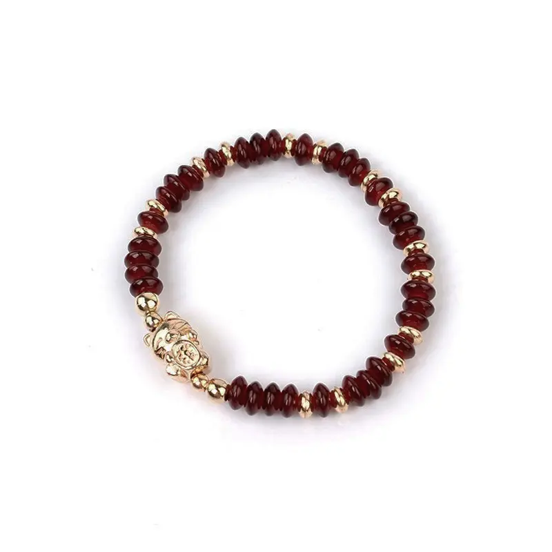 Pulsera Golden Neko Bordo