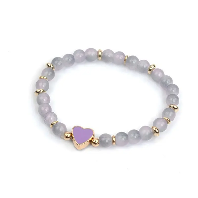Pulsera Elastica Corazon Cute Violeta