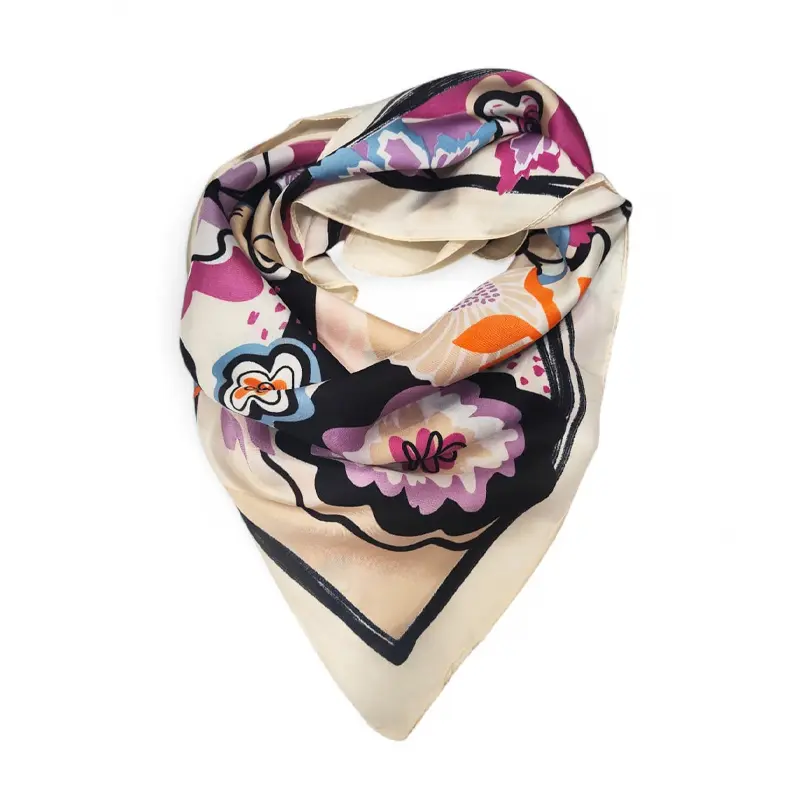 Pañuelo XXL Flower Violiet 90x90cm