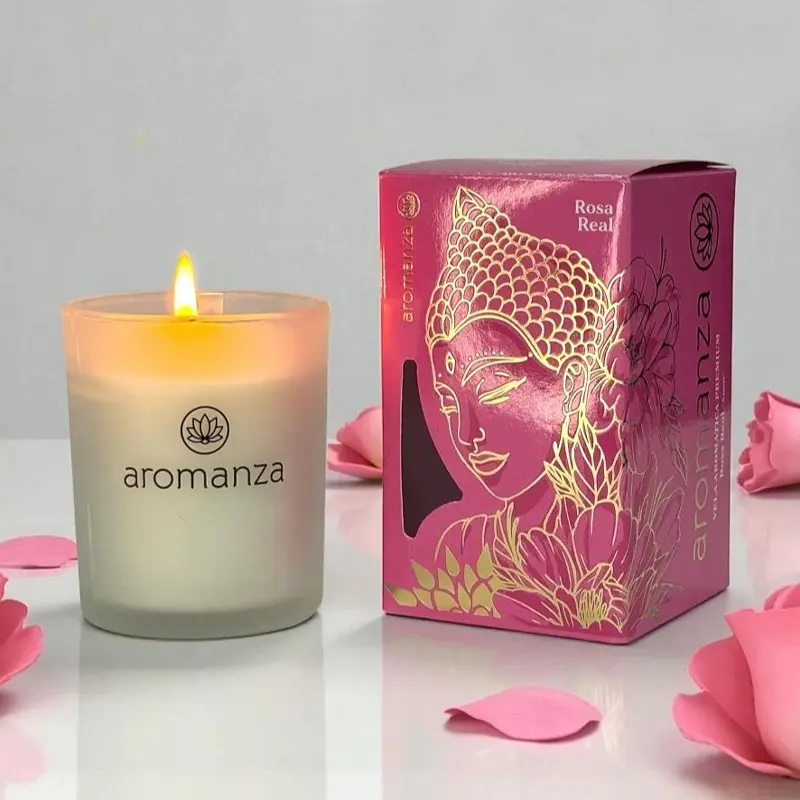 Vela Aromatica Premium Rosa Real, Aromanza
