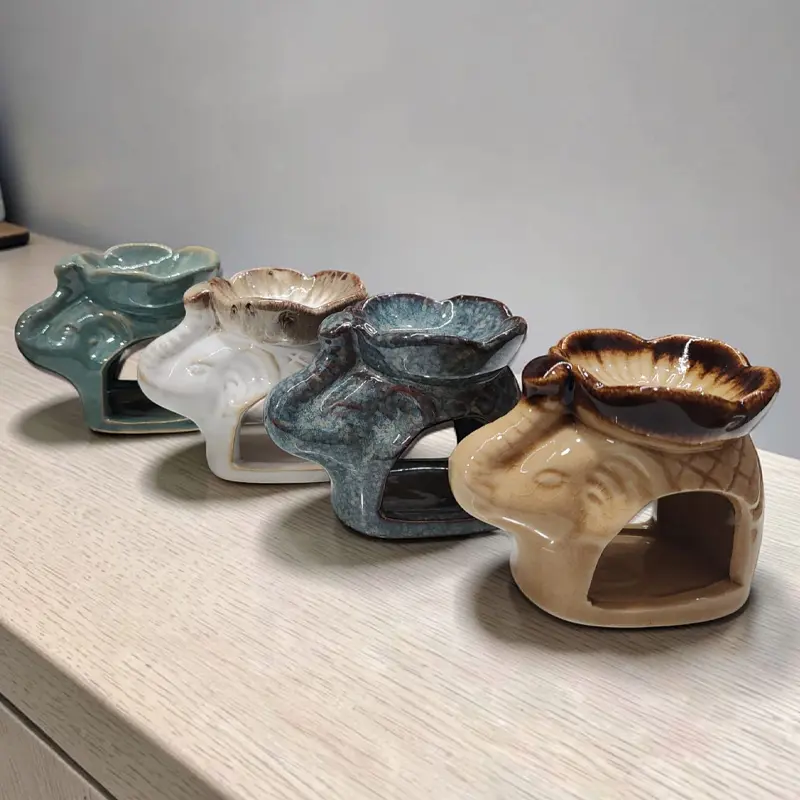 Hornito Elefante Ceramica 10cm Colores Surtidos