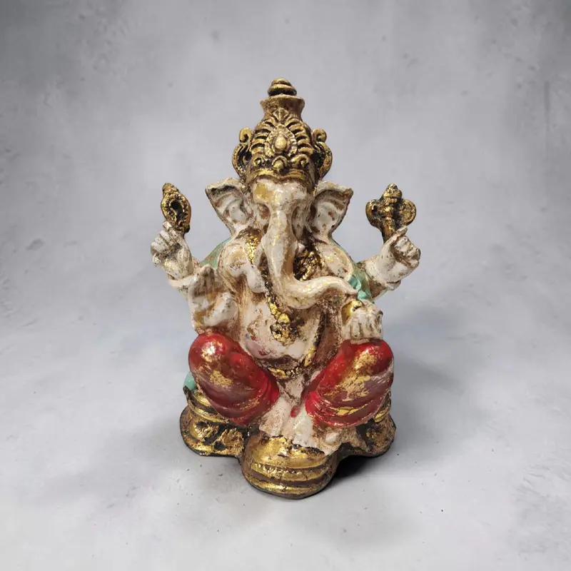 Ganesha Blanco con Manto Colores 16cm