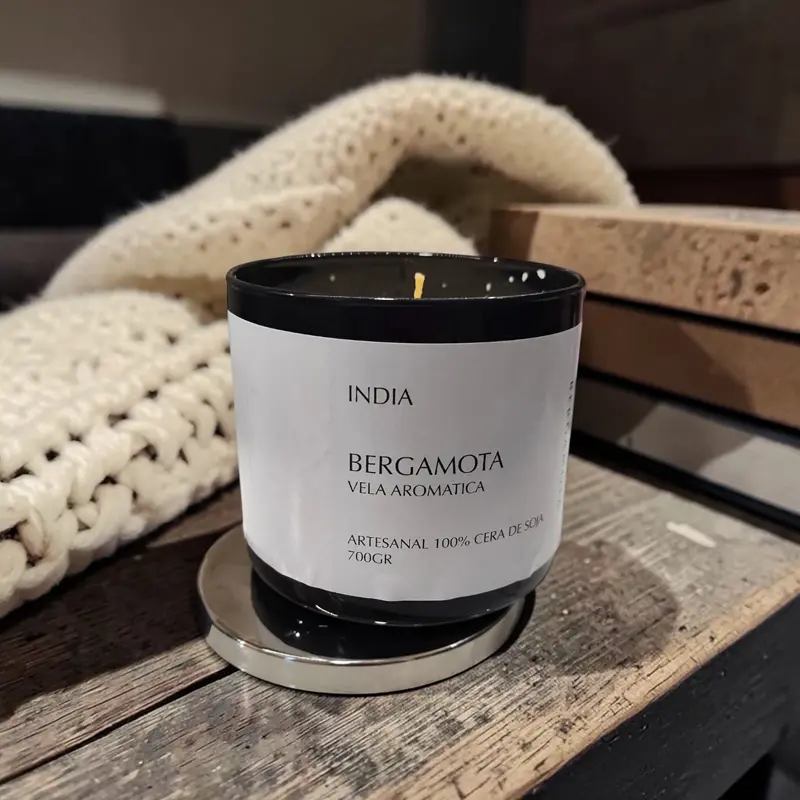 Vela Cera de Soja Aromantica India Bergamota 700gr