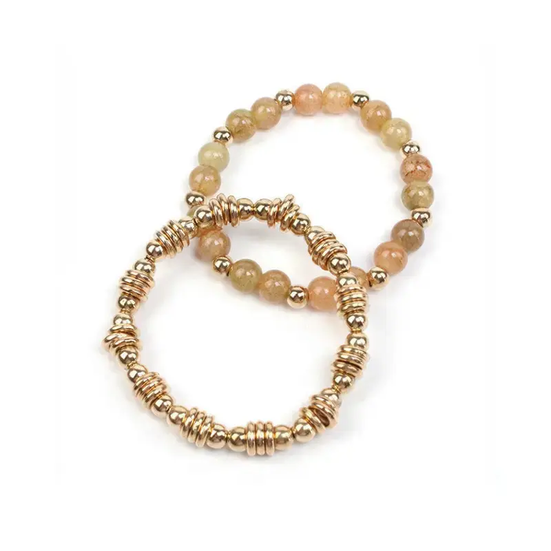Set Pulseras Elasticas Shattered Gold