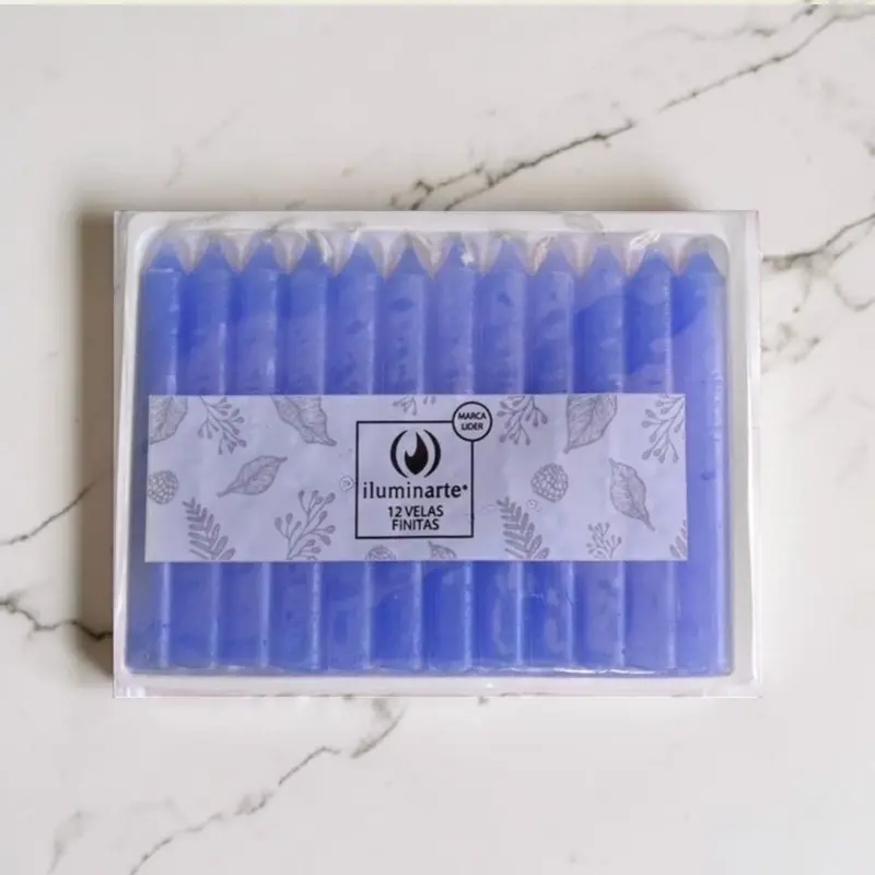Velas Finas x12u Celeste Iluminarte