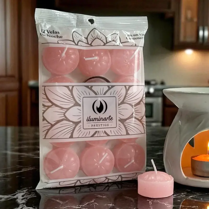 Vela de Noche Rosa x12u, Iluminarte