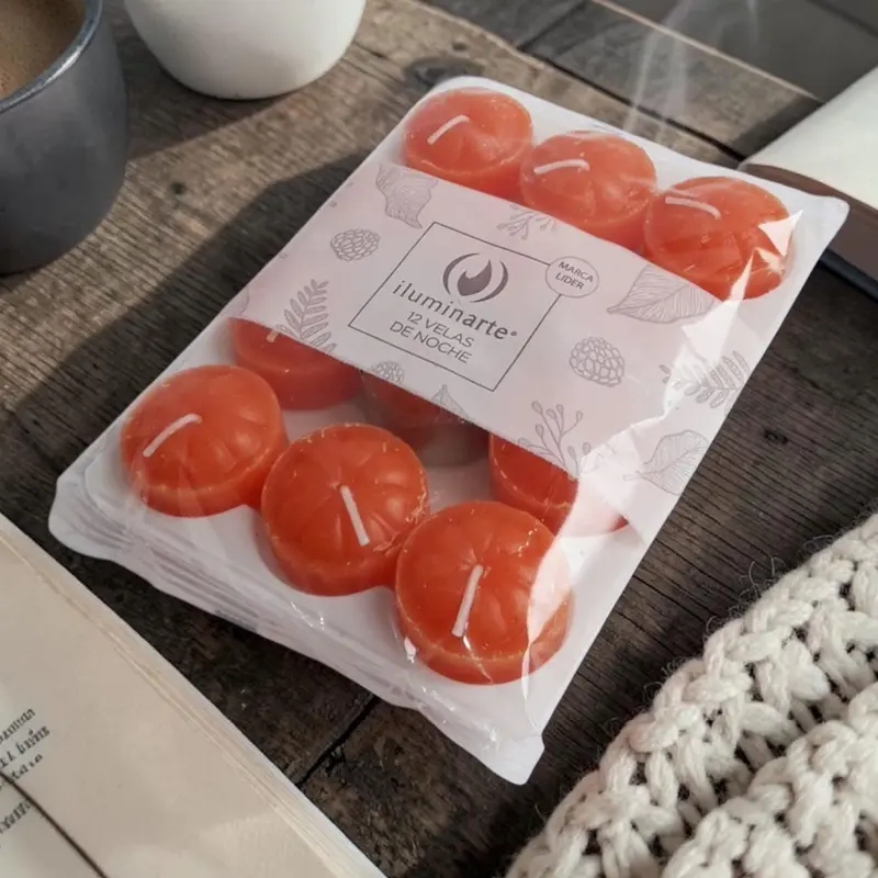 Vela de Noche Naranja x12u, Iluminarte