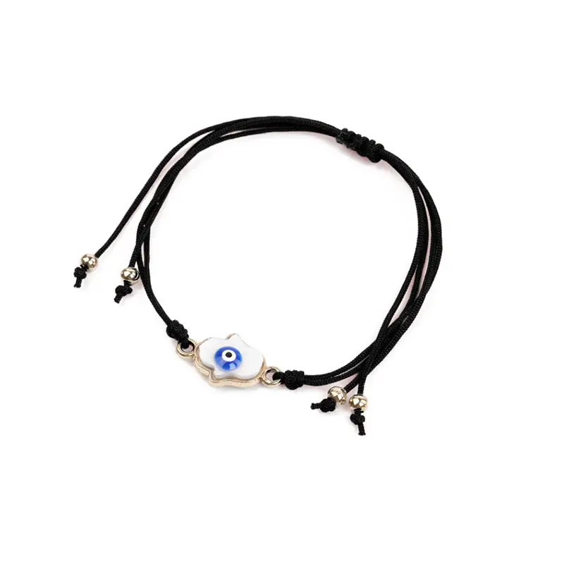Pulsera de Hilo Negro con Mano de Fatima Nacar 