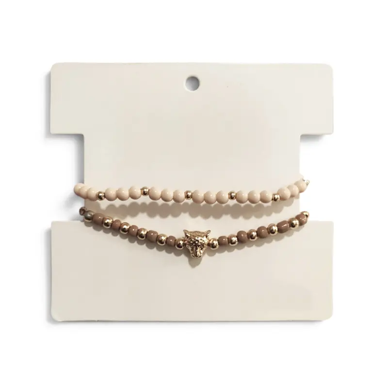 Set de Pulseras Golden Panther Beige