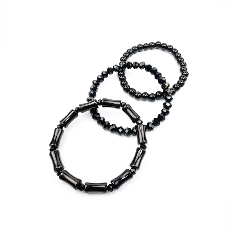 Set tres Pulseras Negras 