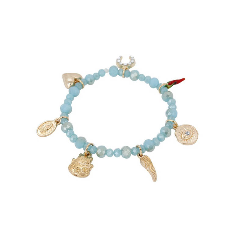 Pulsera Elastica Sky con Cuerno, Gatito y Dijes Varios