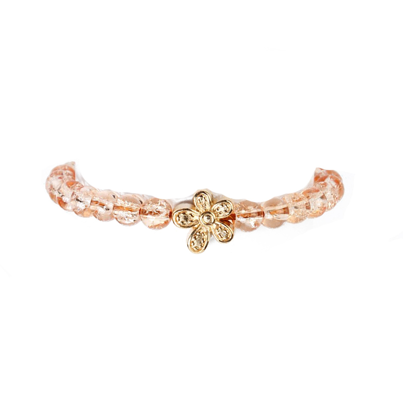 Pulsera Hilo Beige Golden Flower