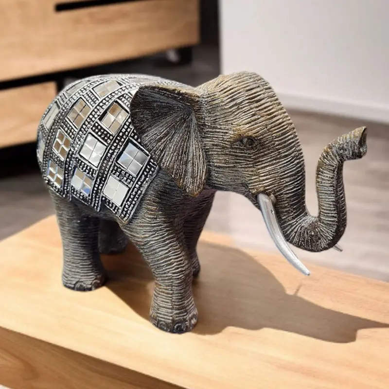 Elefante Manto con Espejos 20cm