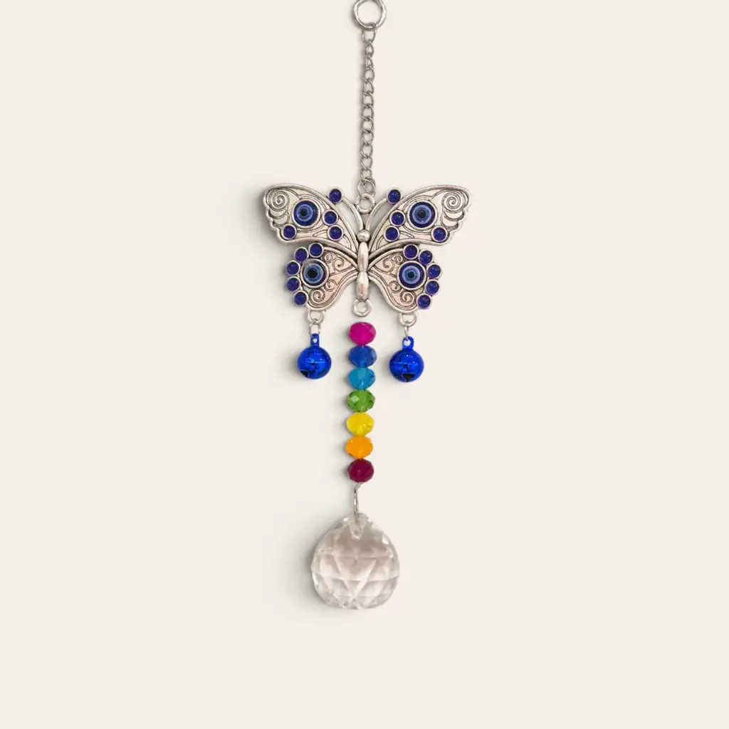 Movil Colgante Atrapasol Mariposa con 7 Chakras