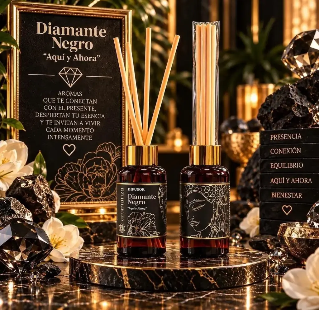 Difusor Aromanza 200ml Diamante Negro, Aqui y Ahora