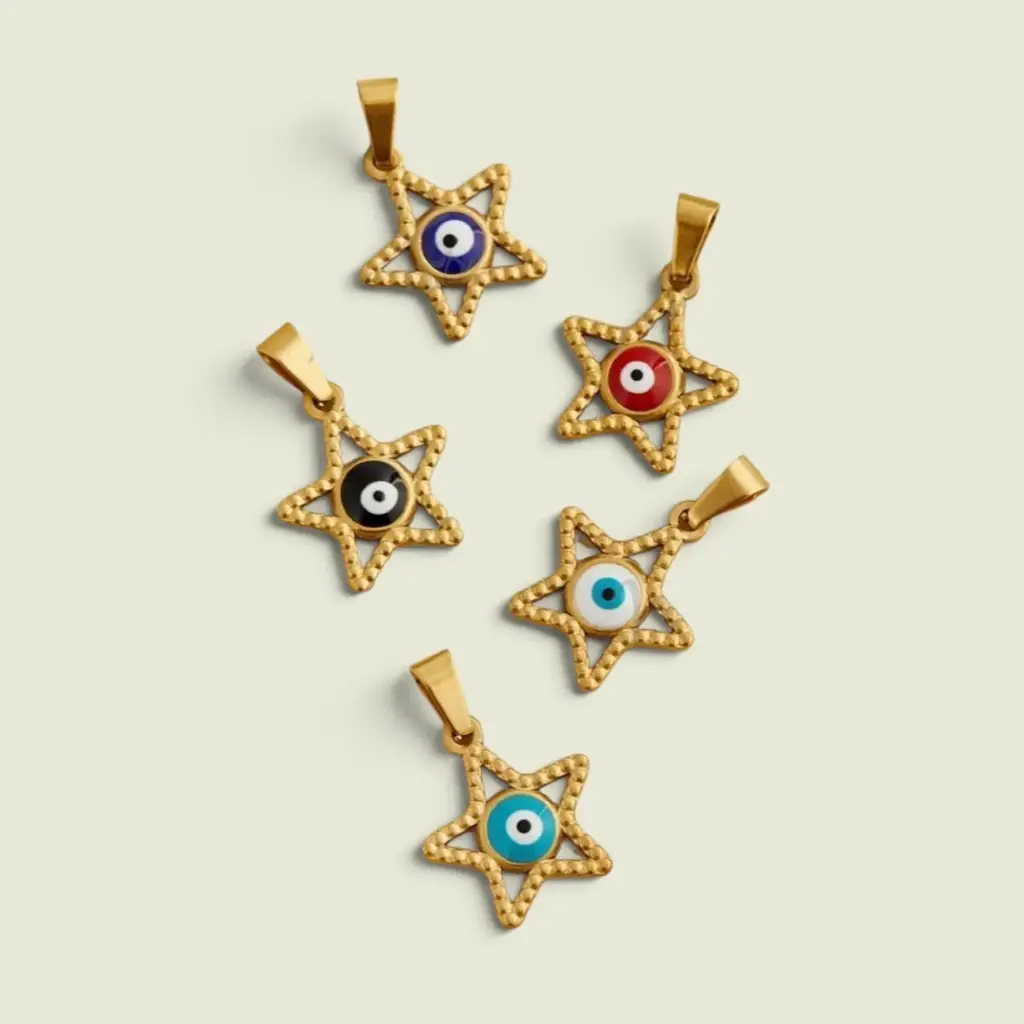  Dije Ojo Turco Dorado Varios Colores N°13