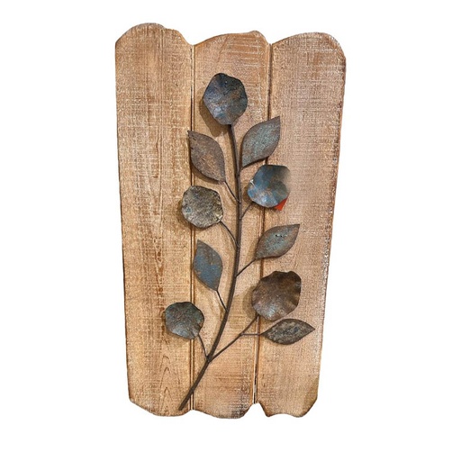 Cuadro de Flores en Metal y Madera 60x32cm